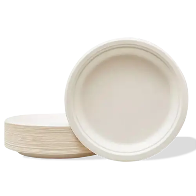 Plato Redondo 10″ Bagazo de Caña Natural