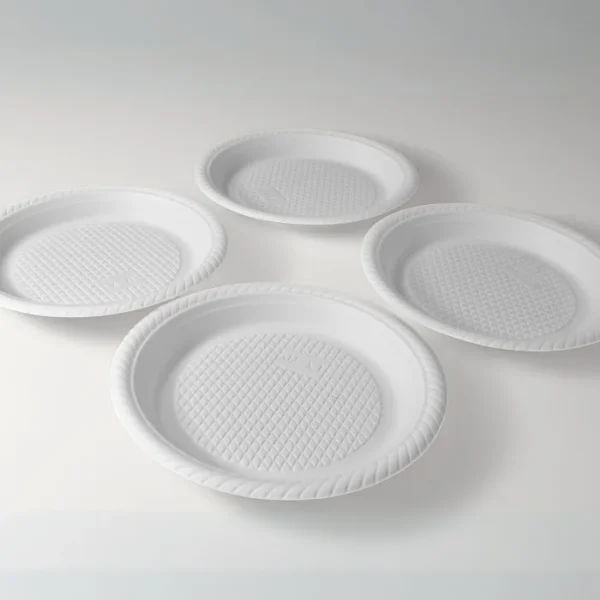 Plato Redondo 7" Fecula de Maiz blanco