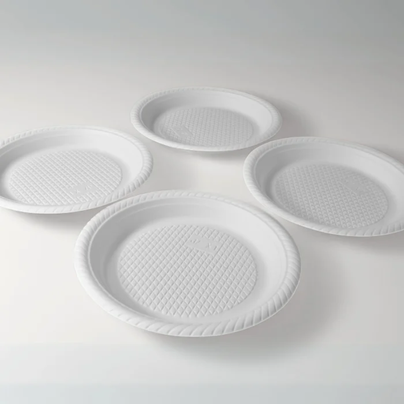 Plato Redondo 7″ Fecula de Maiz blanco