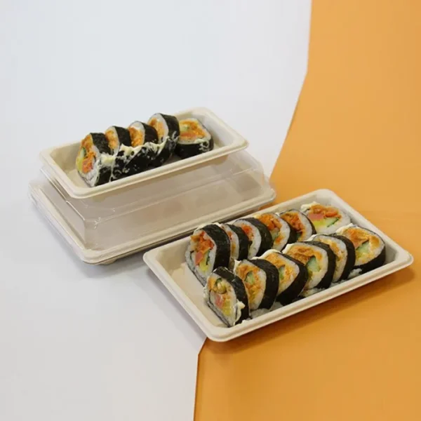 Bandeja para sushi Bagazo de Caña 16 *11 cms