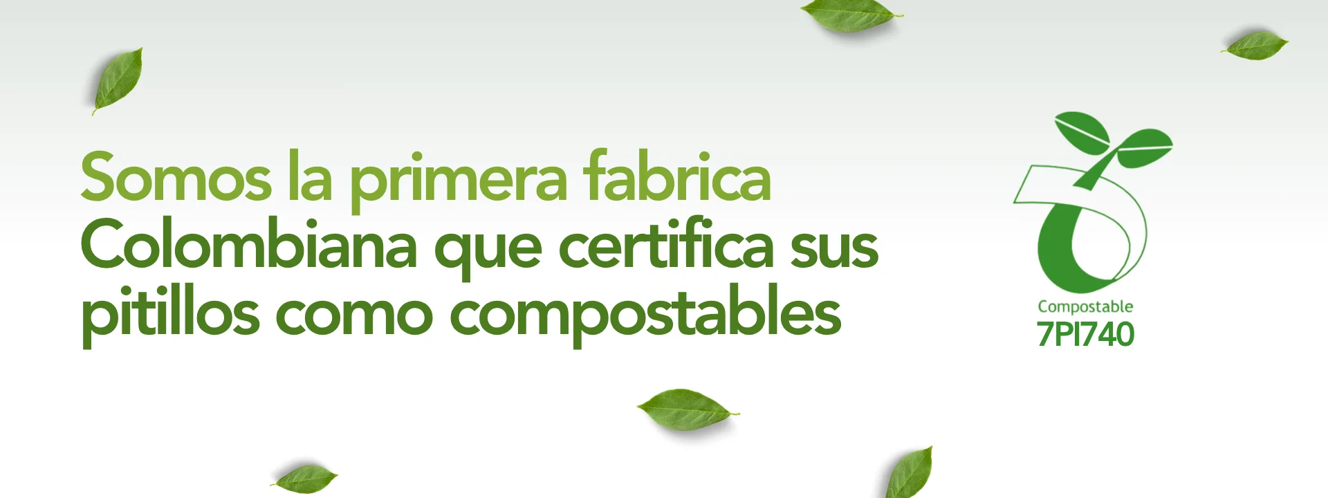 Fábrica colombiana con certificación compostable 7PI740 para pitillos biodegradables